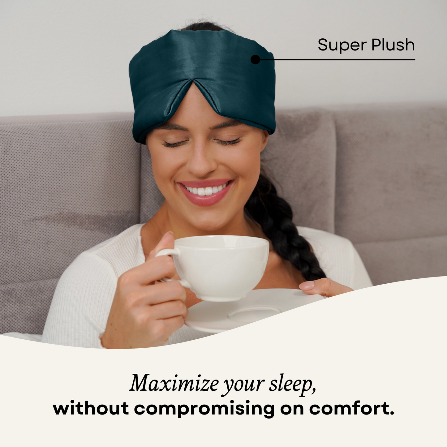 Silk Sleep Mask Cloud Midnight Blue