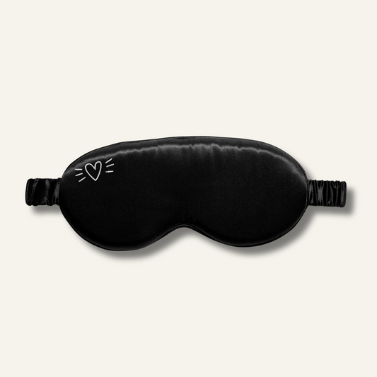 Silk Sleep Mask Regular Midnight Heart