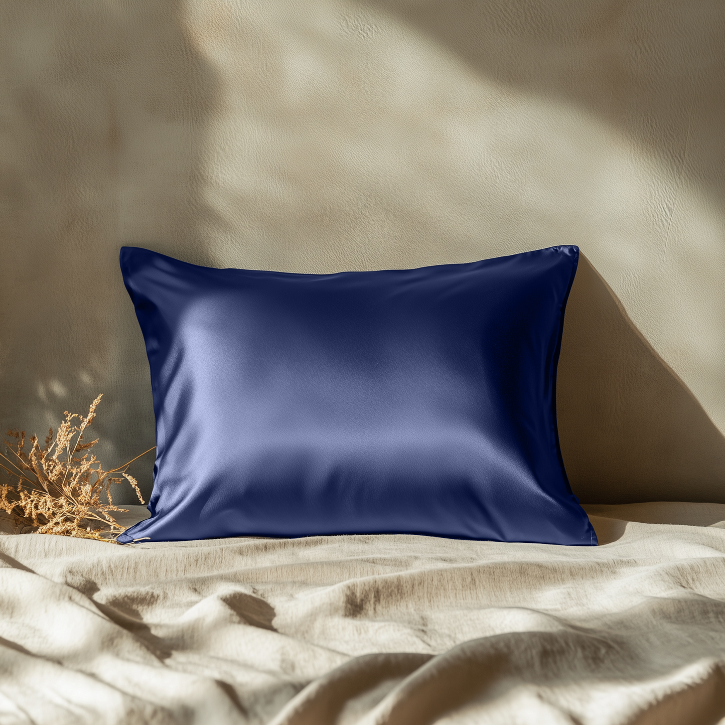 Silk Pillowcases Navy Blue Queen (Pack of 2)