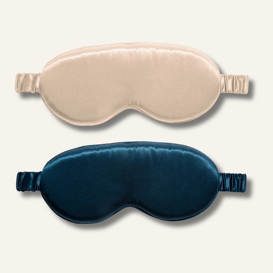 Silk Sleep Mask Regular Nude Champagne & Midnight Blue (Pack of 2)