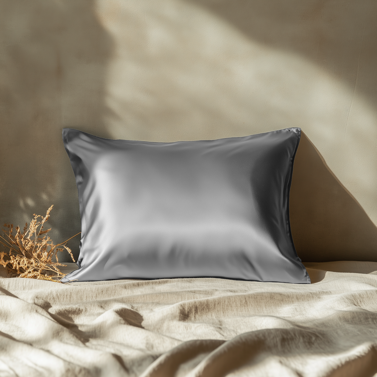 Silk Pillowcase Silver Quartz King (Pack of 1)