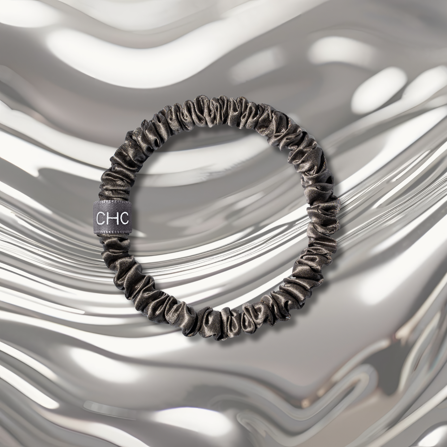 Silk Scrunchies Skinnies Off White, Pink Quartz, Charcoal Essence (Pack of 6)