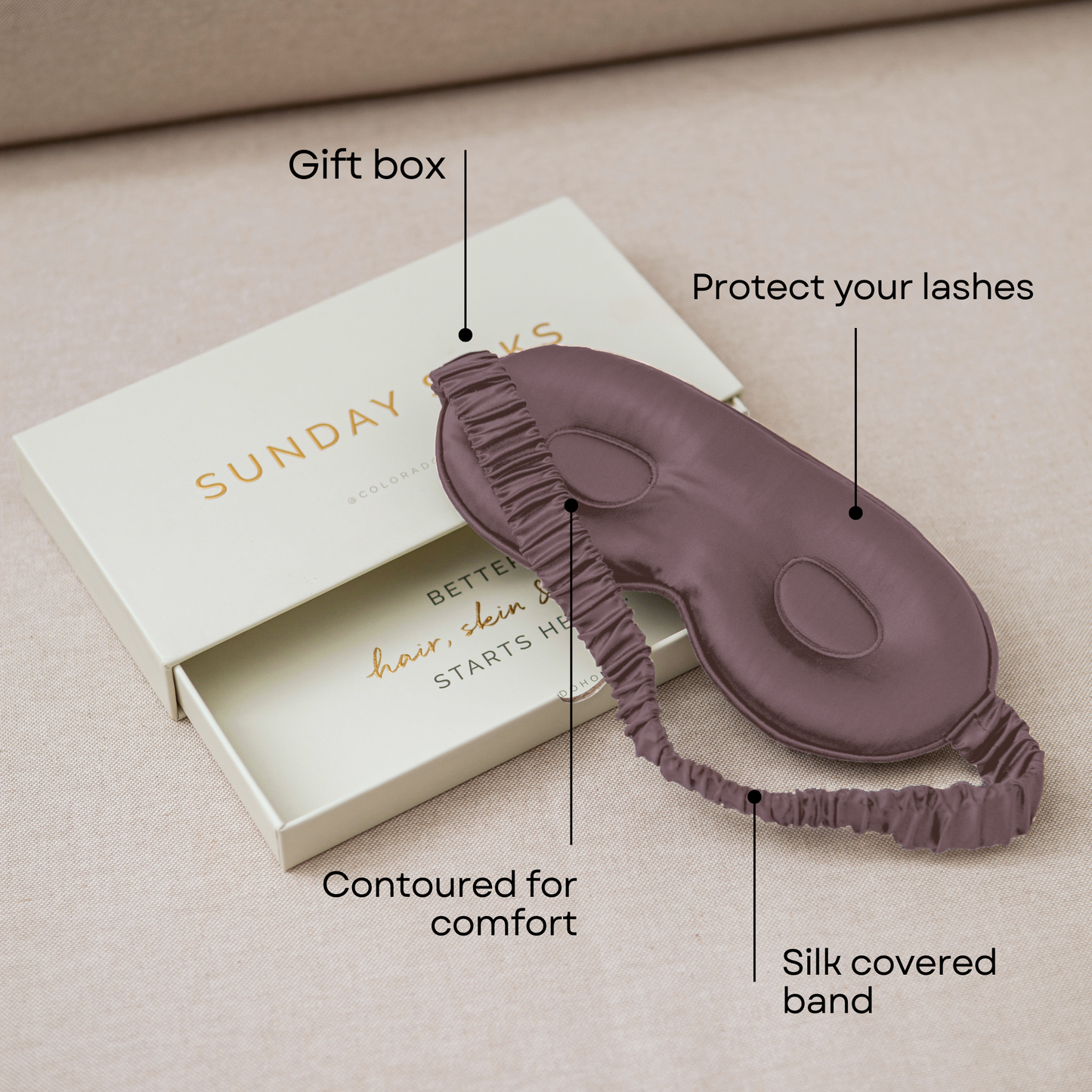 Silk Sleep Mask 3D Contour Deep Mauve