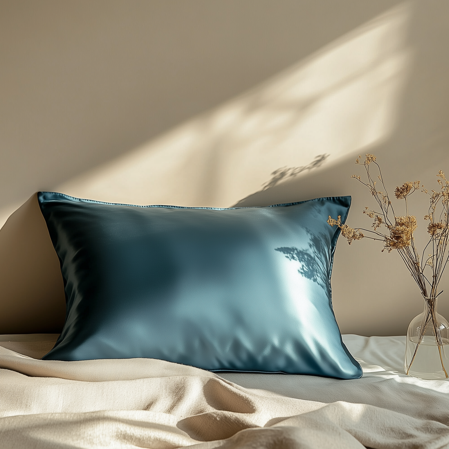 Silk Pillowcase Mineral Blue King (Pack of 1)
