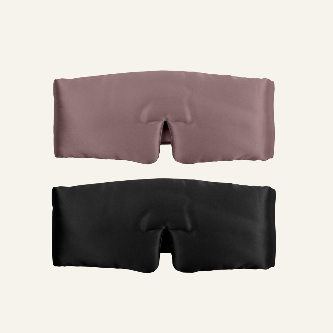 Silk Sleep Mask Cloud Deep Mauve & Midnight Black (Pack of 2)