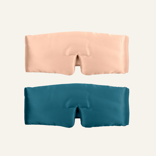 Silk Sleep Mask Cloud Nude Champagne & Midnight Blue (Pack of 2)