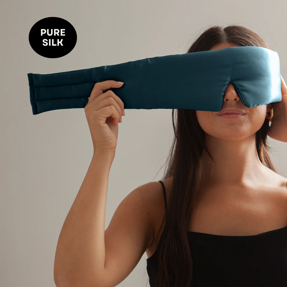 Silk Sleep Mask Cloud Nude Champagne & Midnight Blue (Pack of 2)
