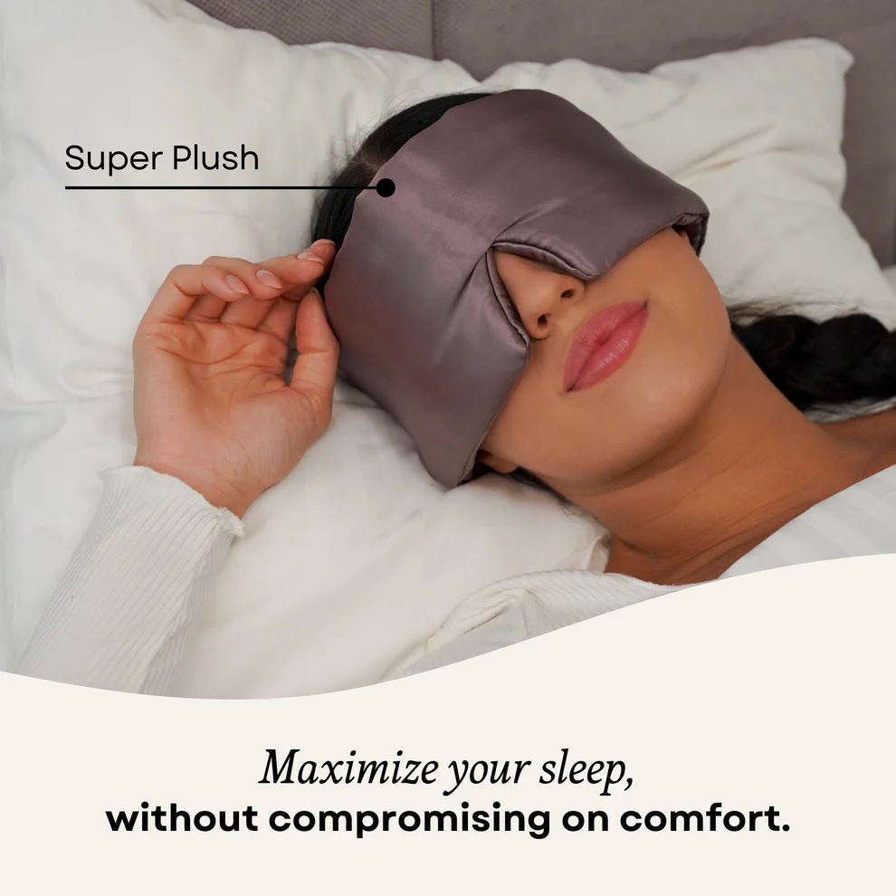 Silk Sleep Mask Cloud Deep Mauve & Midnight Black (Pack of 2)