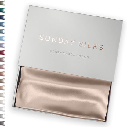 SUNDAYSILKS™ | Silk Pillow Case | 22 Momme Mulberry Silk Pillowcase, Nude Champagne