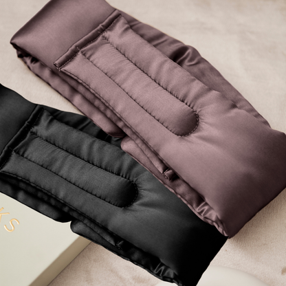Silk Sleep Mask Cloud Deep Mauve & Midnight Black (Pack of 2)