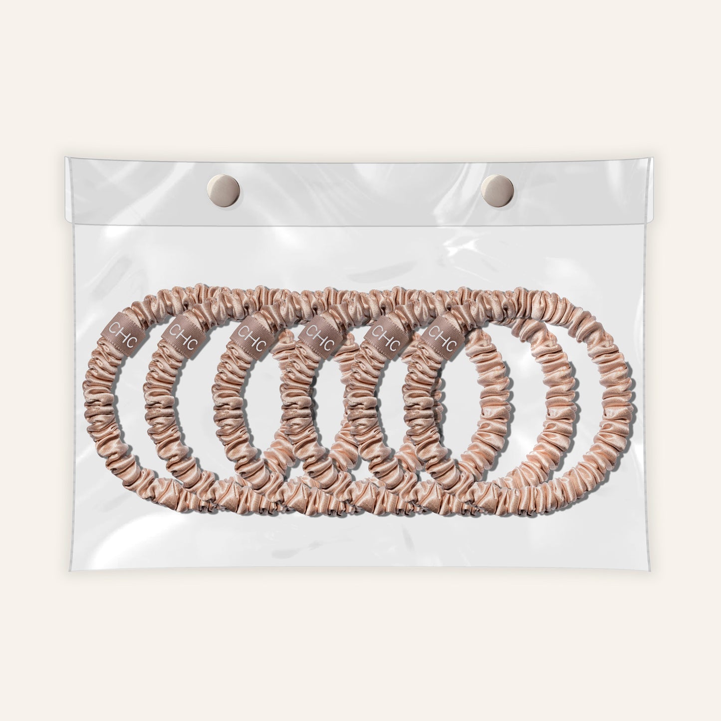 Silk Scrunchies Skinnies Nude Champagne (Pack of 6)
