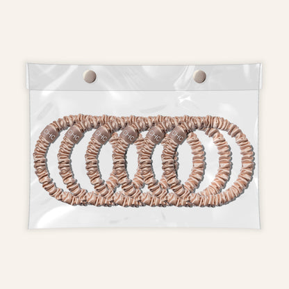 Silk Scrunchies Skinnies Nude Champagne (Pack of 6)