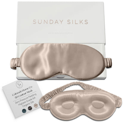 SUNDAYSILKS™ | 3D Contour Eye Mask | Nude Champagne