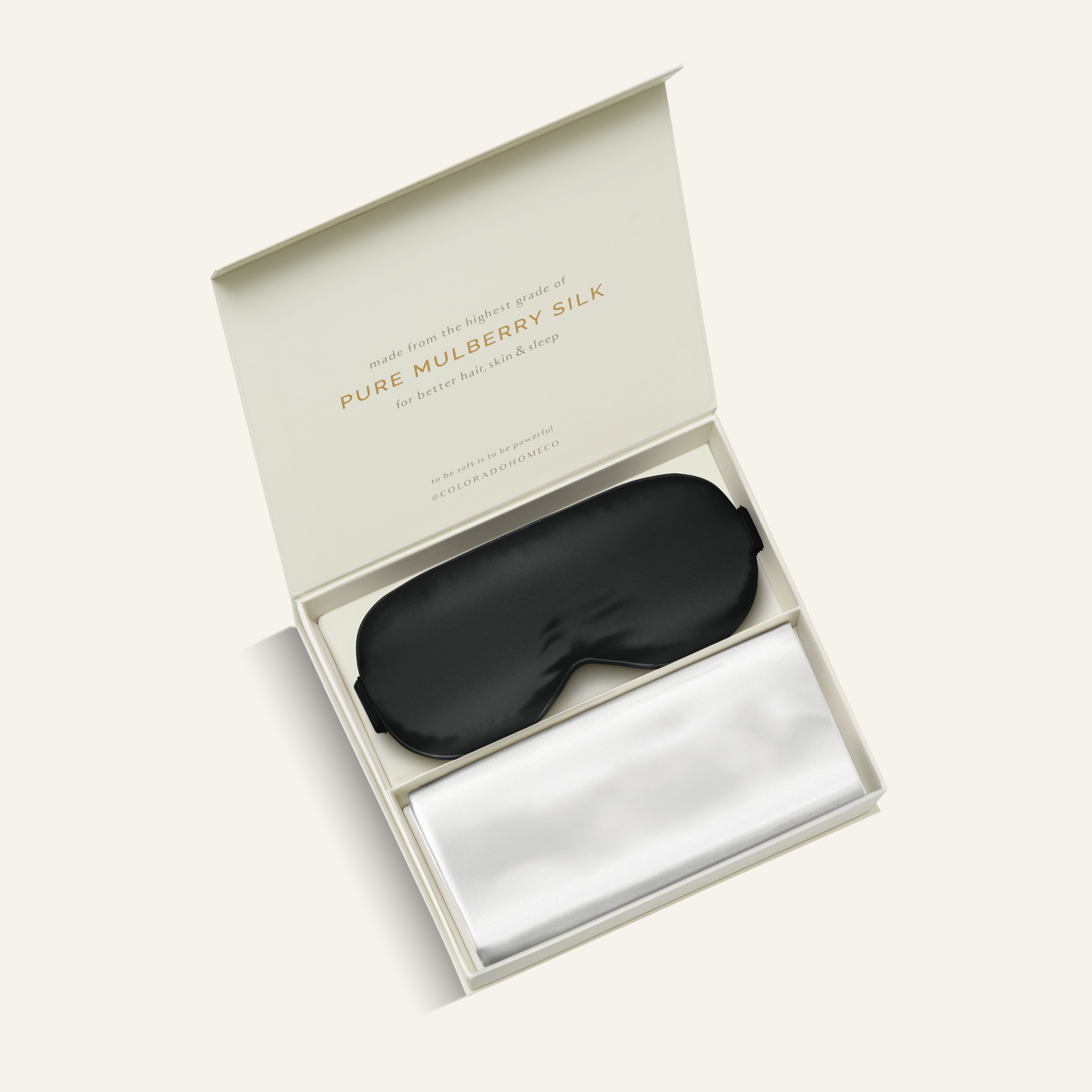 Silk Sleep Set Pure White & Midnight Black