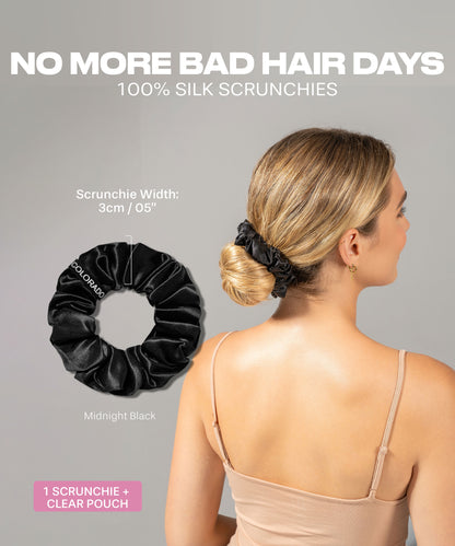 SCRUNCHIE - Silk Scrunchie, Black