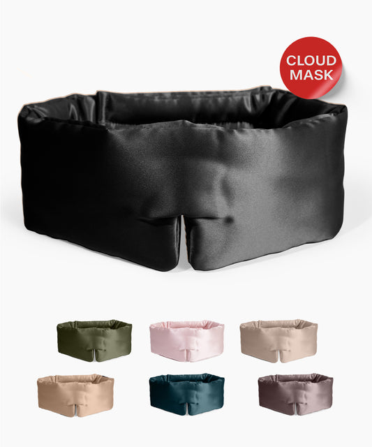 CLOUDMASK | Thick Silk Eye Mask | Midnight Black