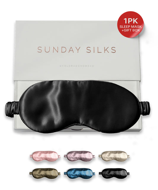 SUNDAYSILKS™ | Silk Sleep Mask | Midnight Black