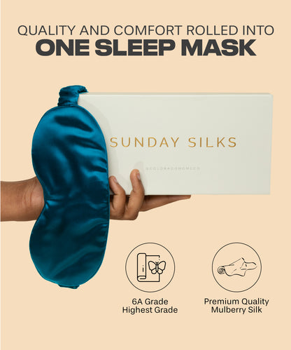 SUNDAYSILKS™ | Silk Sleep Mask | Midnight Blue