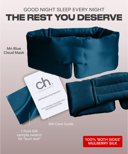 CLOUDMASK | Thick Silk Eye Mask | Midnight Blue