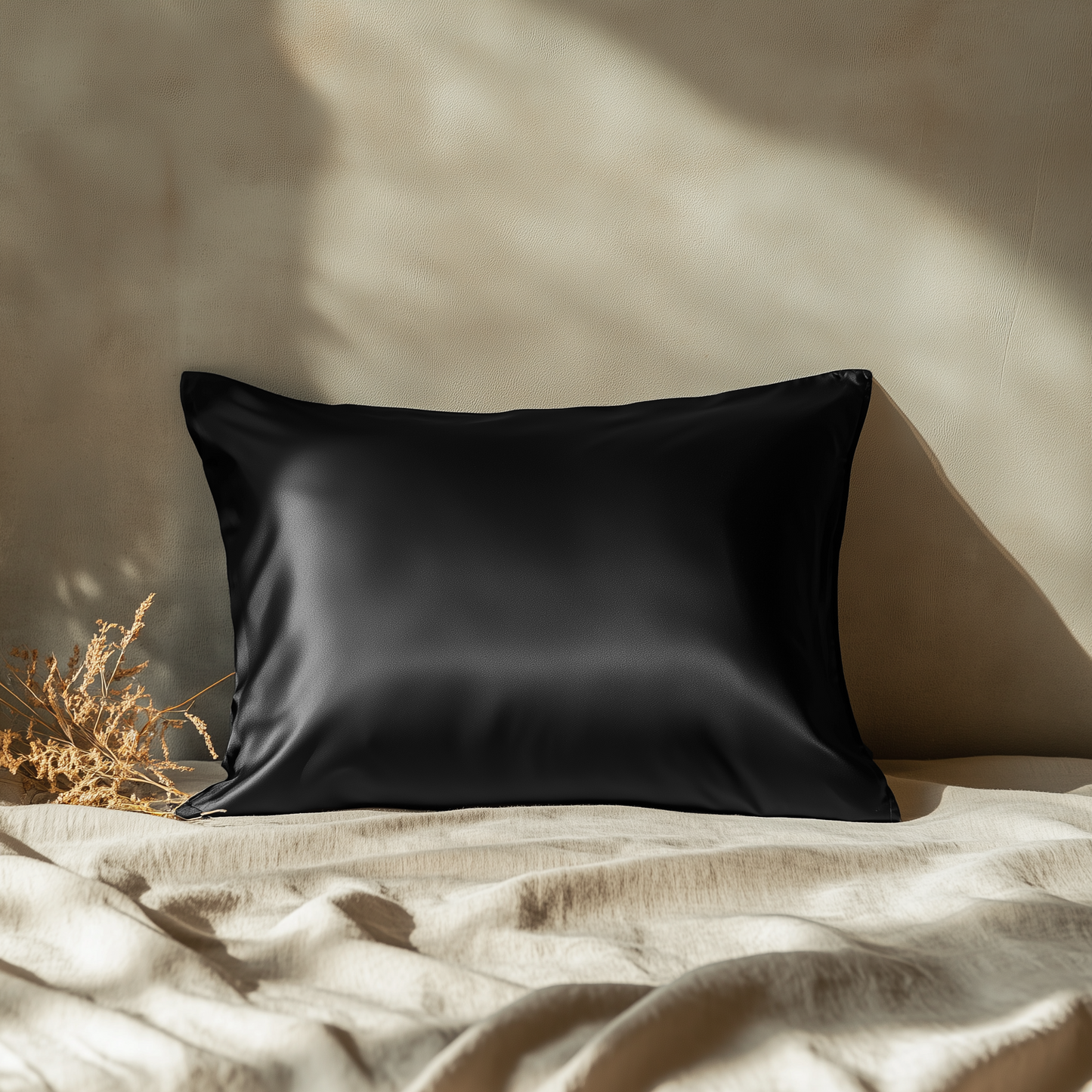 Silk Pillowcase Midnight Black Queen (Pack of 1)