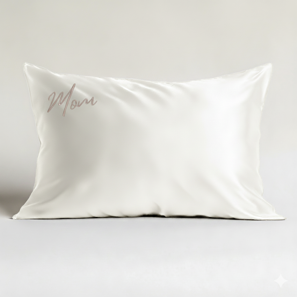 Silk Pillowcase Pure White Mom Queen (Pack of 1)