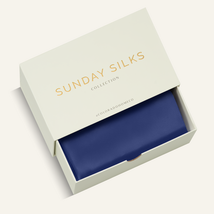 Silk Pillowcase Navy Blue King (Pack of 1)
