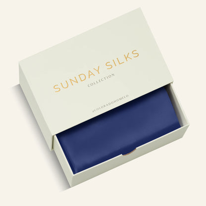 Silk Pillowcase Navy Blue Standard (Pack of 1)