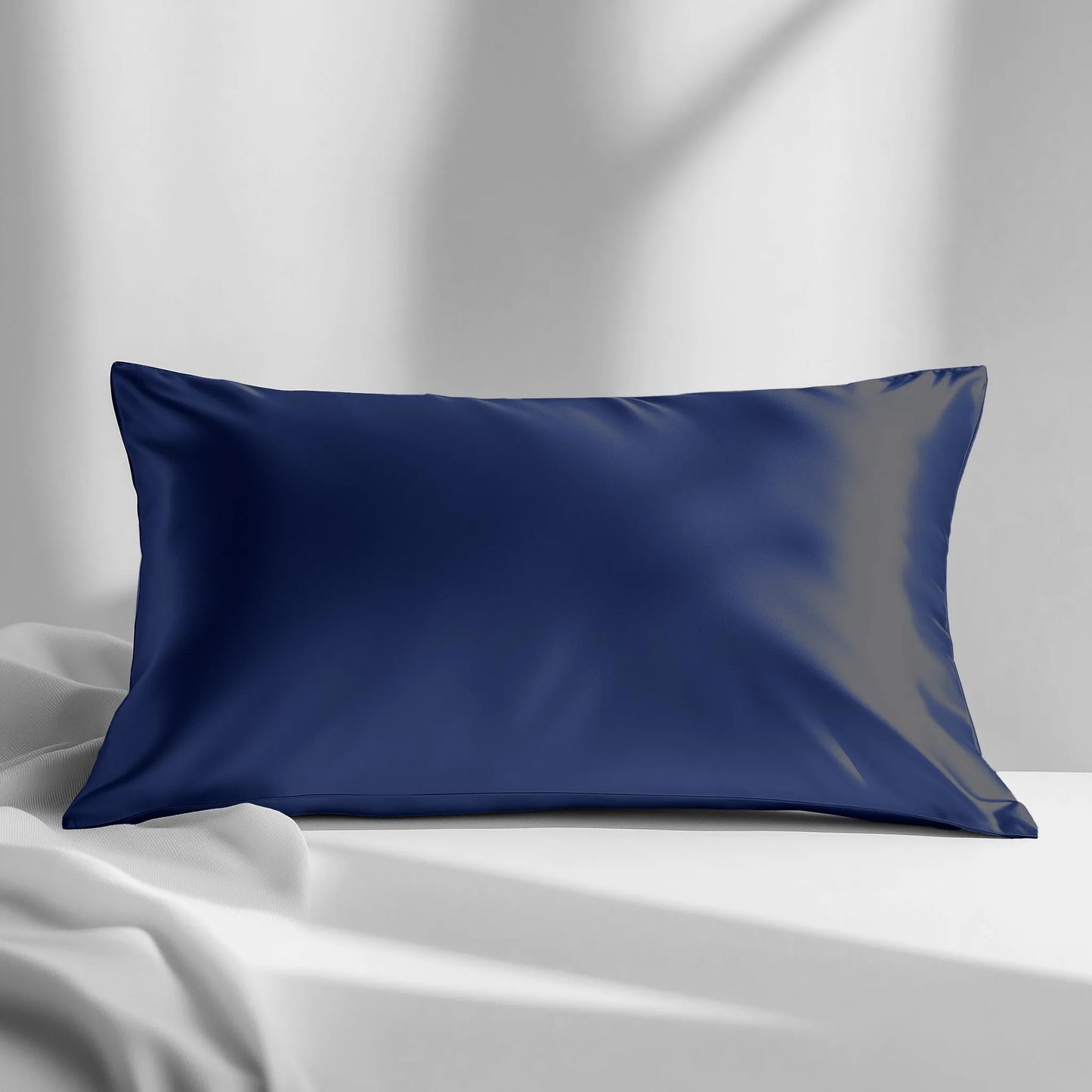 Silk Pillowcase Navy Blue Standard (Pack of 1)