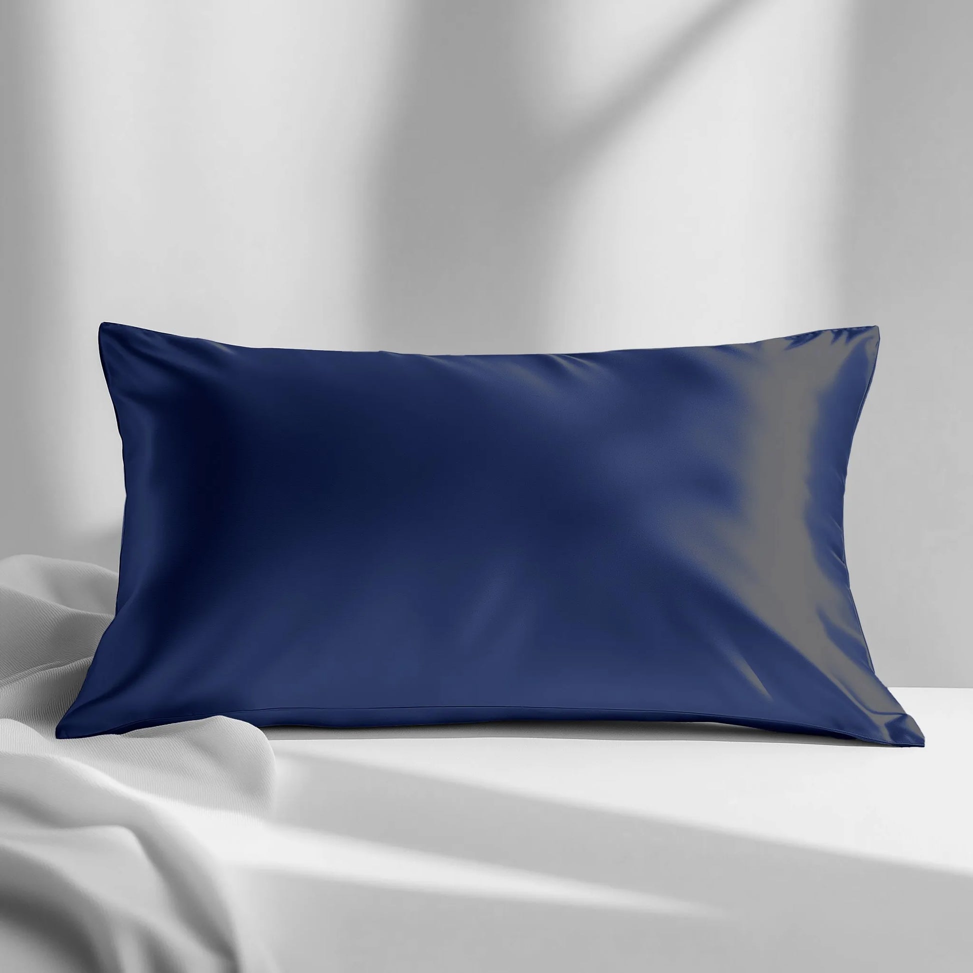 Silk Pillowcase Navy Blue Standard (Pack of 1)