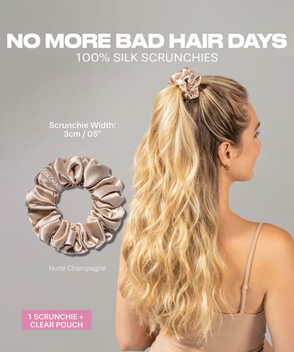 SCRUNCHIE - Silk Scrunchie, Nude Champagne