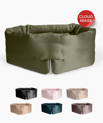 CLOUDMASK | Thick Silk Eye Mask | Olive