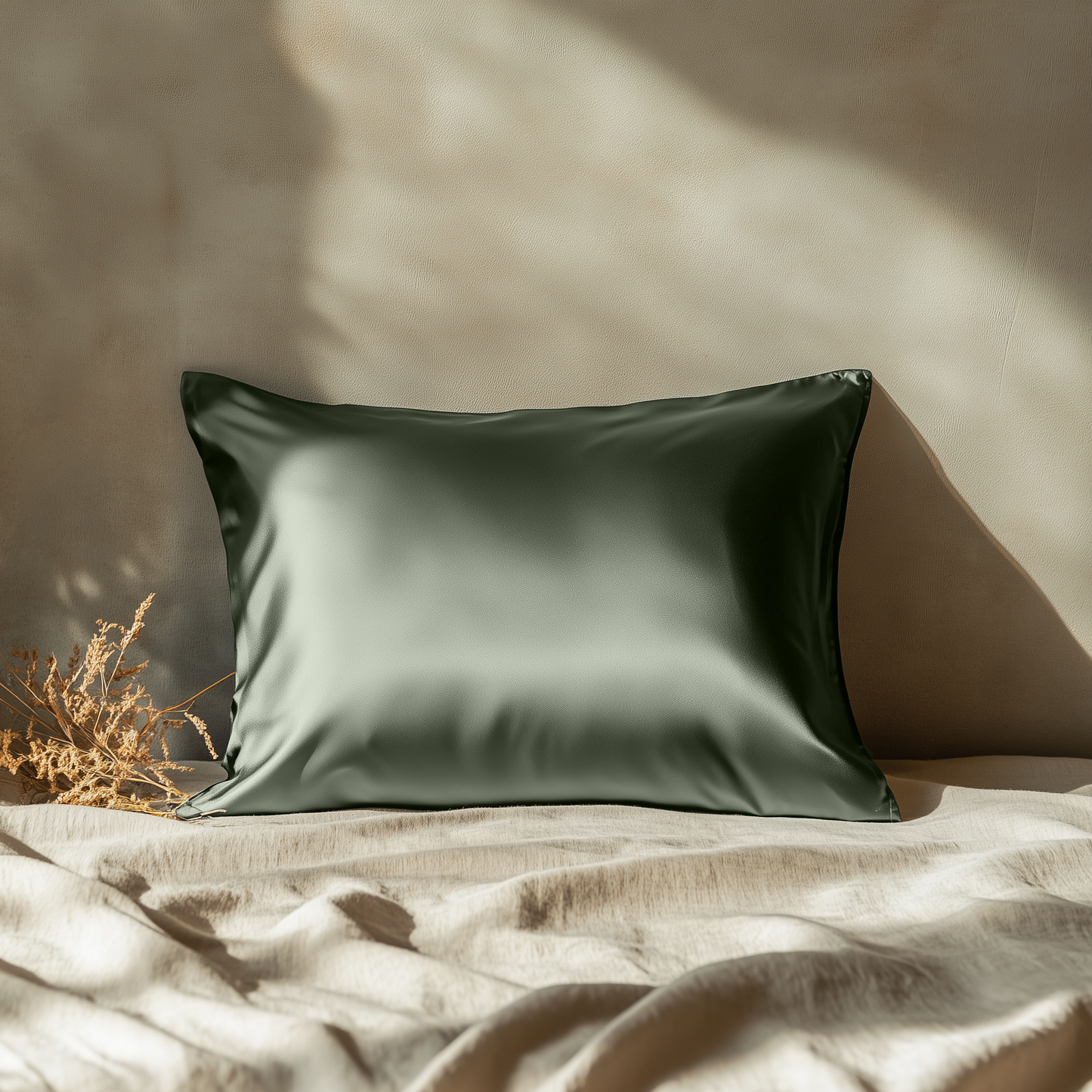 Silk Pillowcase Olive King (Pack of 1)