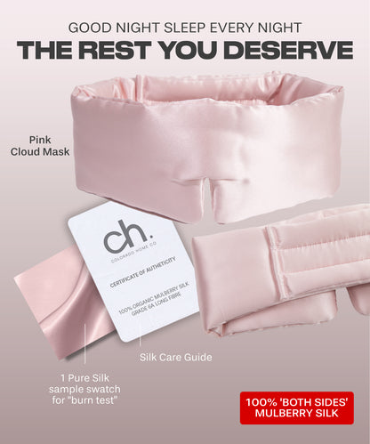 CLOUDMASK | Thick Silk Eye Mask | Pink Quartz