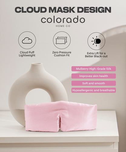 CLOUDMASK | Thick Silk Eye Mask | Pink Quartz