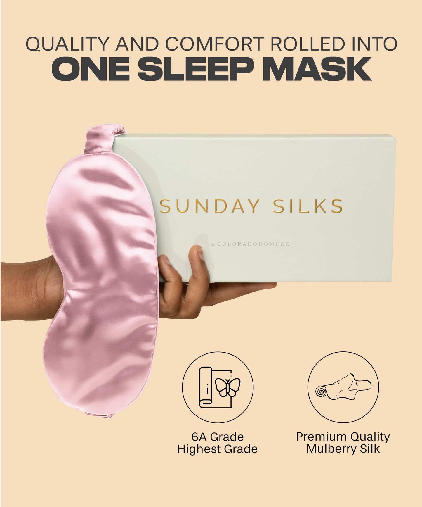 SUNDAYSILKS™ | Silk Sleep Mask | Pink Quartz