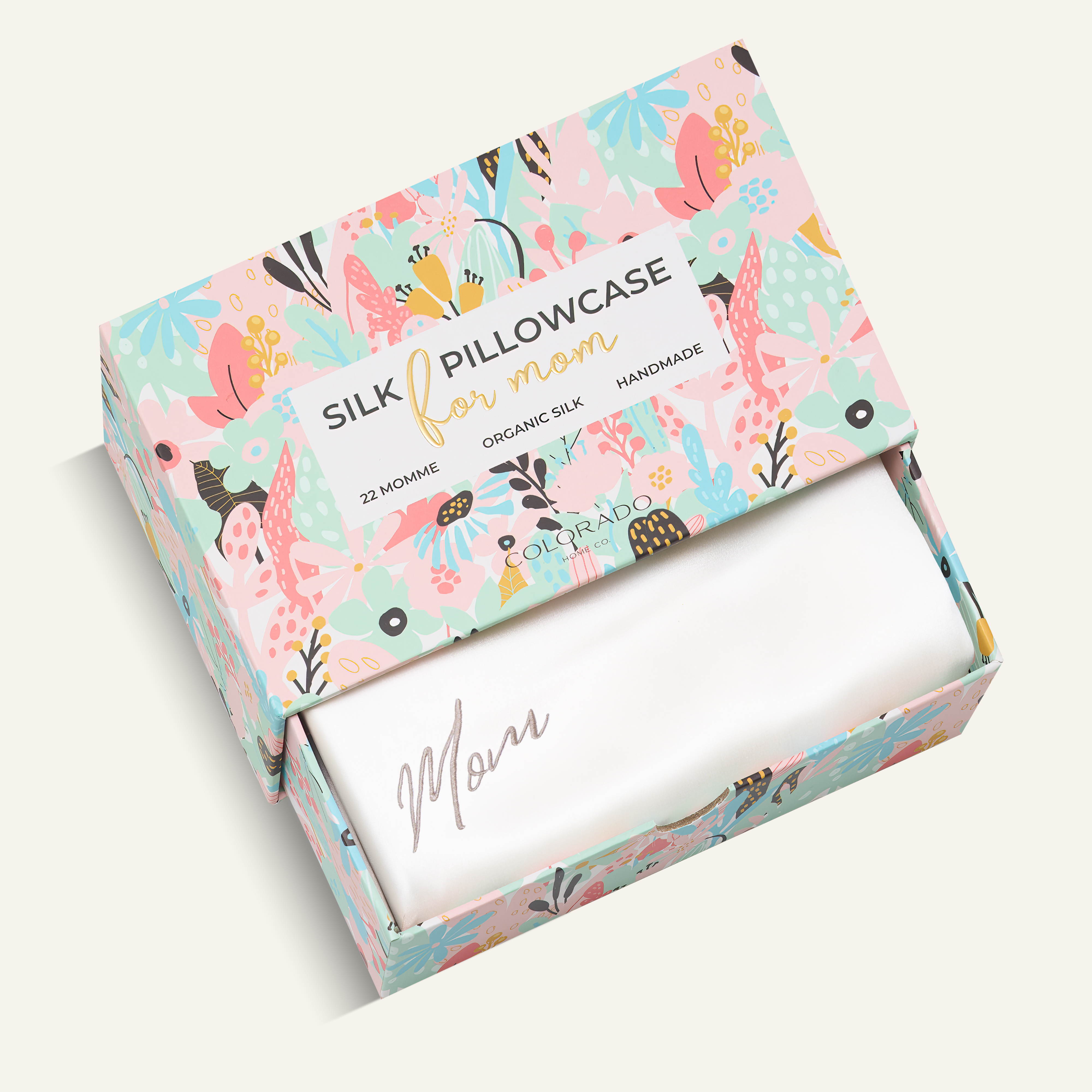 Silk Pillowcase Pure White Mom Queen (Pack of 1)