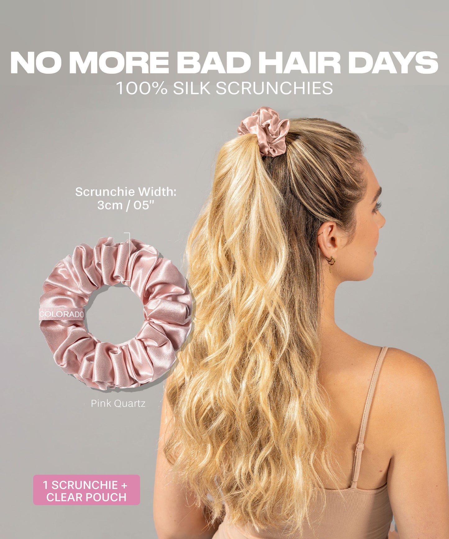 SCRUNCHIE - Silk Scrunchie, Pink