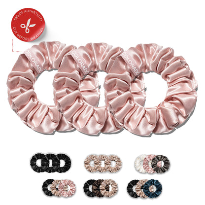 SCRUNCHIE- Silk Scrunchie 3 PACK, Pink Quartz