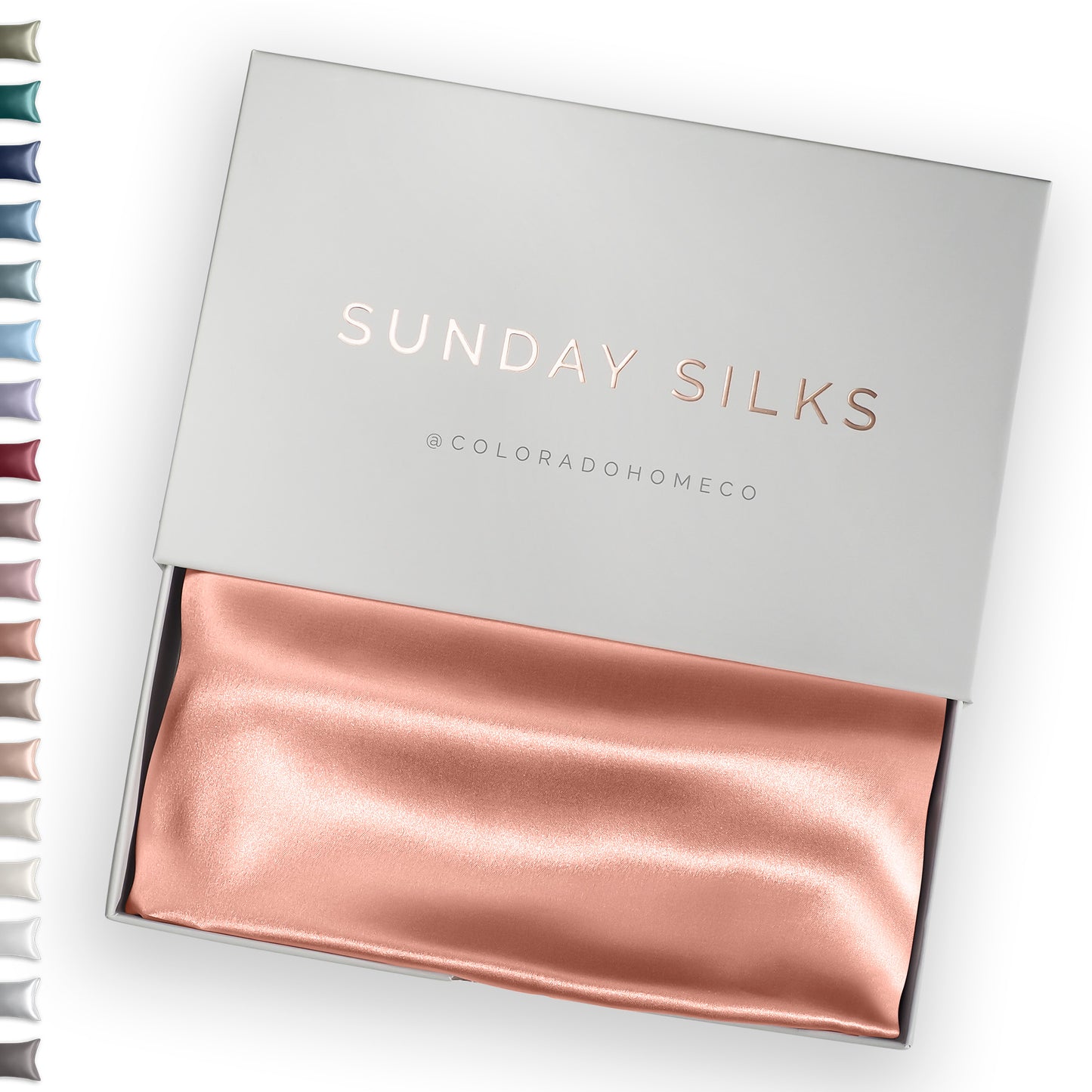 SUNDAYSILKS™ | Silk Pillow Case | 22 Momme Mulberry Silk Pillowcase, Rose Gold