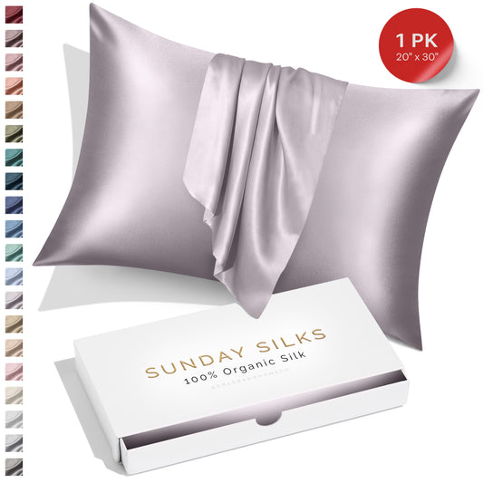 SUNDAYSILKS™ | Silk Pillow Case | 22 Momme Mulberry Silk Pillowcase, Lavender