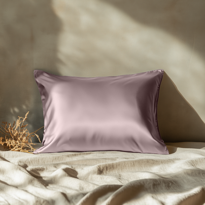 Silk Pillowcase Silver Lavender Queen (Pack of 2)