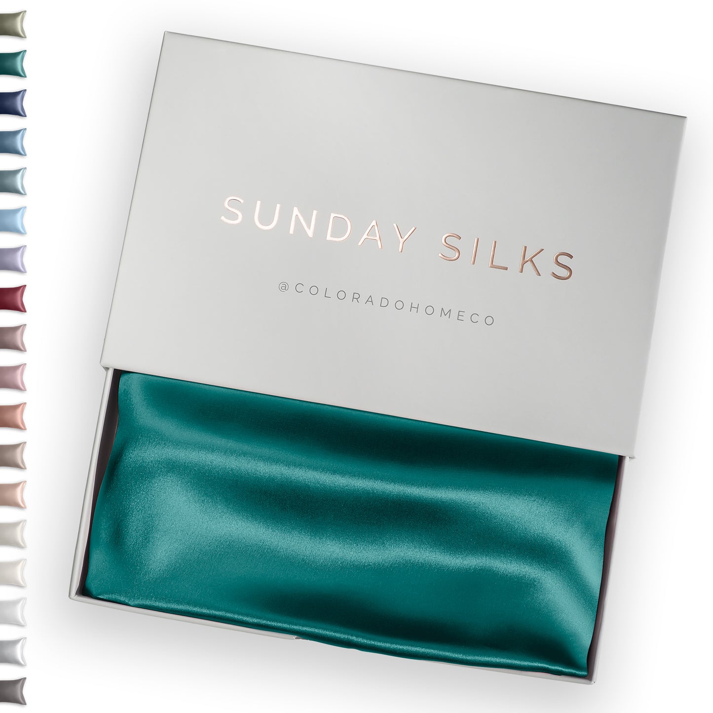 SUNDAYSILKS™ | Silk Pillow Case | 22 Momme Mulberry Silk Pillowcase, Teal