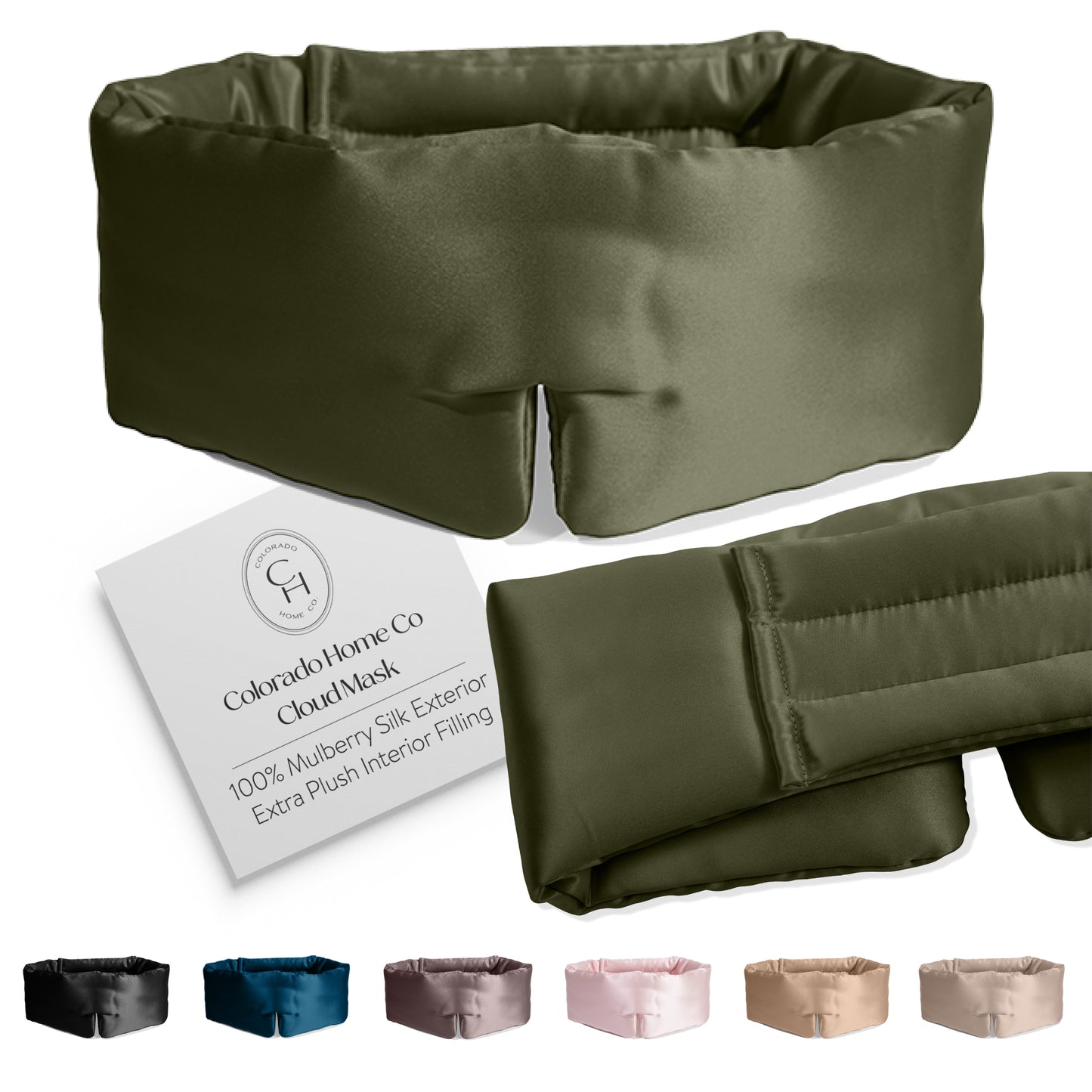 CLOUDMASK | Thick Silk Eye Mask | Olive