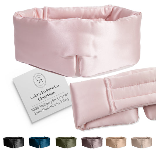 CLOUDMASK | Thick Silk Eye Mask | Pink Quartz