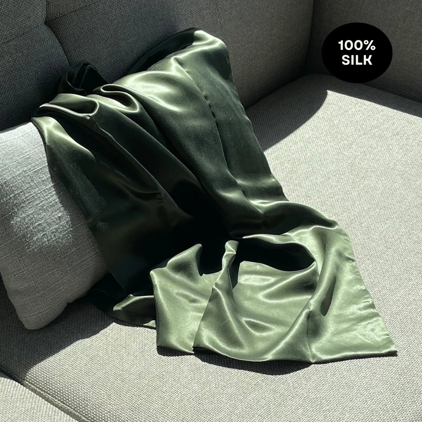 Silk Pillowcase Olive King (Pack of 1)