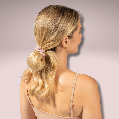 Silk Scrunchies Skinnies Nude Champagne, Pink Quartz, Midnight Black (Pack of 6)