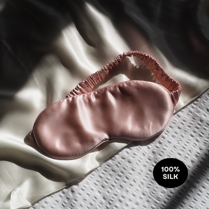 Silk Sleep Masks Regular Midnight Black & Pink Quartz (Pack of 2)