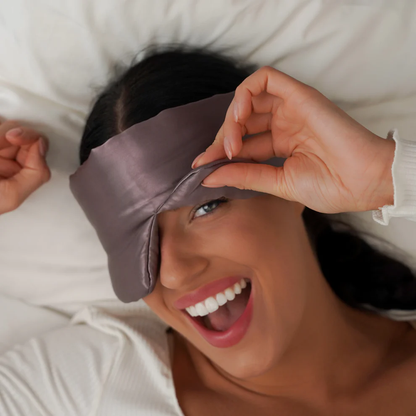 Silk Sleep Mask Cloud Deep Mauve & Midnight Black (Pack of 2)
